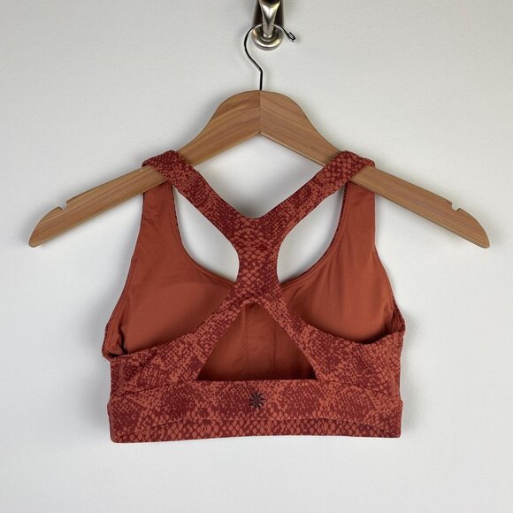 Athleta Ultimate Snake Sports Bra - Rust Orange color - Size Extra Small - Picture 2 of 4